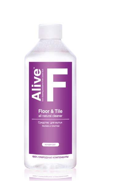 Alive F Środek : : do mycia podłóg i płytek Alive F Floor & Tile Kod: 81203 Pojemność: 500 ml Skład: Niejonowe substancje powierzchniowo czynne < 5%, anionowe substancje powierzchniowo czynne < 5%